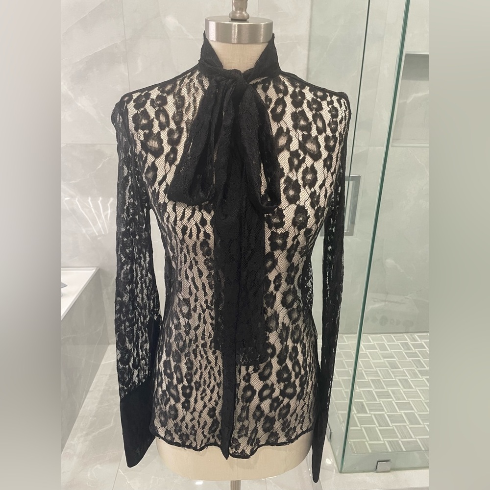 TOM FORD BLACK SEE THROUGH BLOUSE